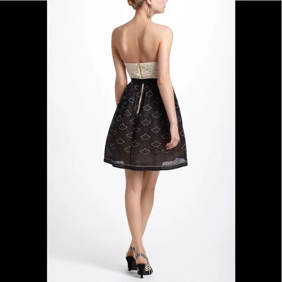 Anthropologie Meadow Rue Battenberg & Organdy mini dress in black white 6 - Picture 16 of 16